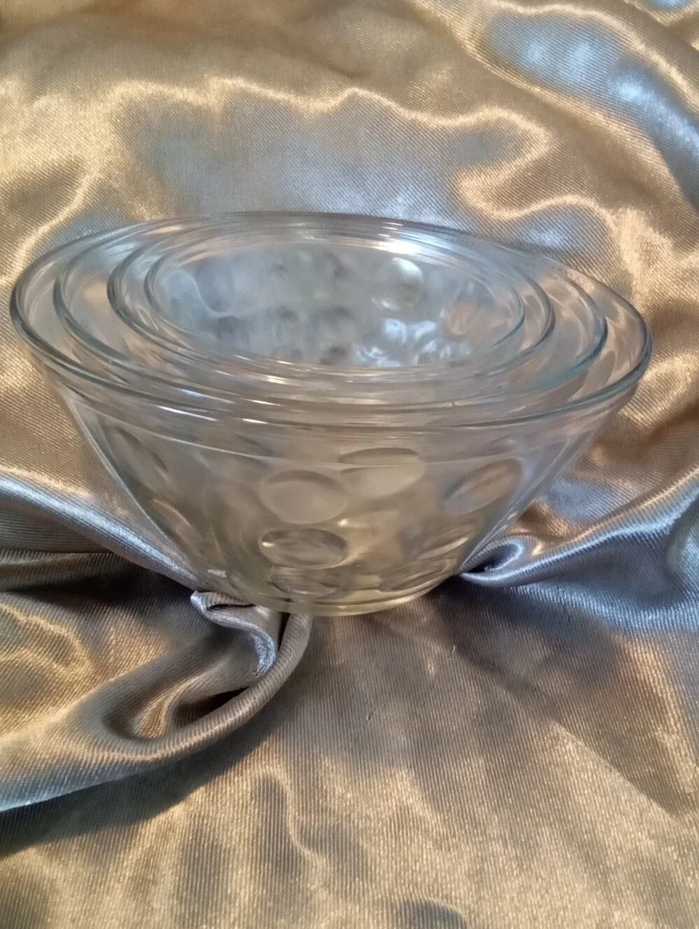 #7051 Set of Clear Glass Nesting Bowls